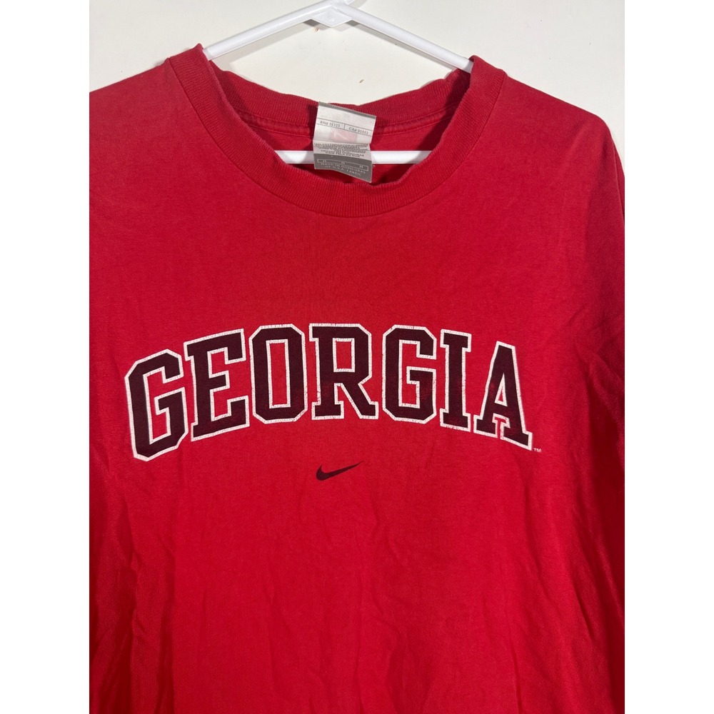 Nike Team Georgia Bulldogs Long Sleeve T-Shirt Red Mens Medium UGA Graphic Tee